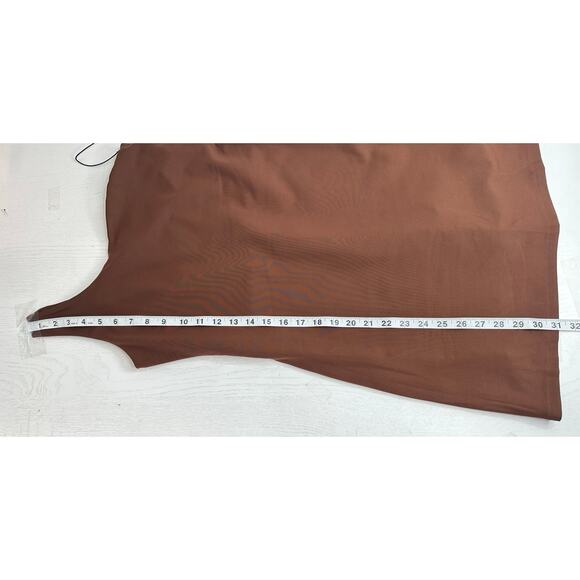Girlfriend Collective Bianca One Shoulder Dress Brown Compressive Activewear M - Picture 6 of 7